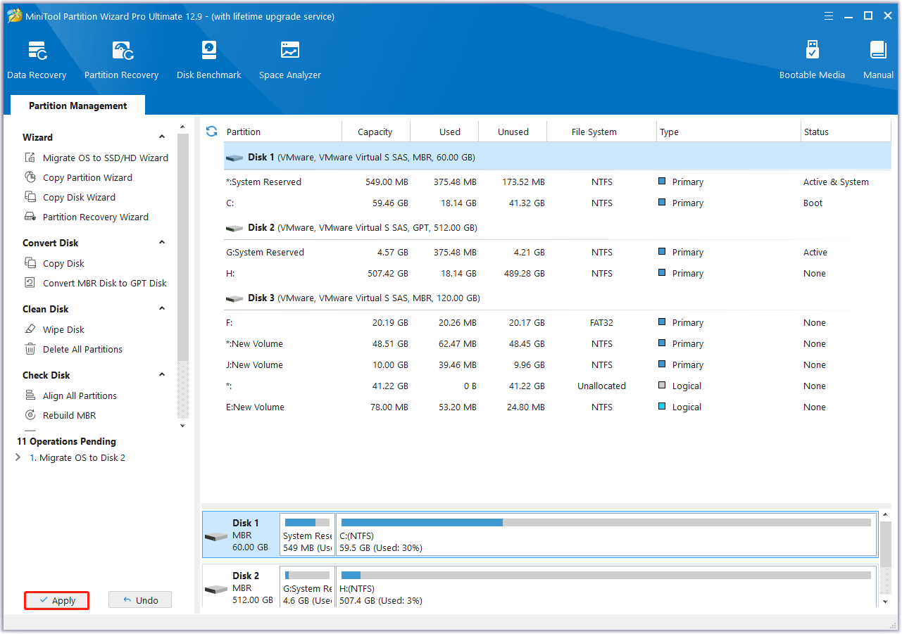 confirm the changes to migrate OS