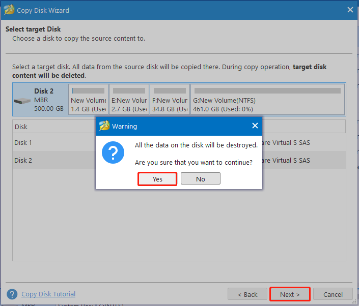 select target disk on Partition Magic