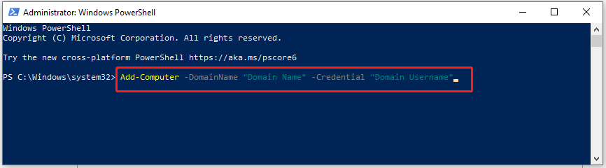 run command in PowerShell