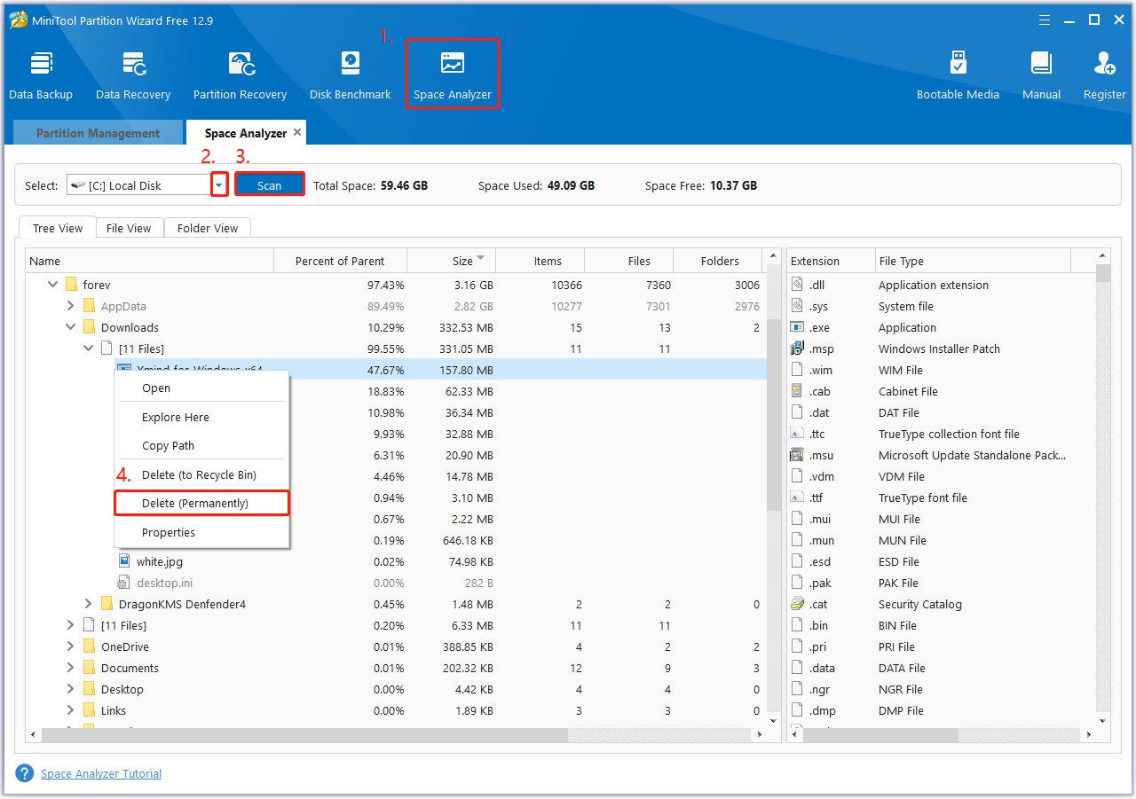 use Space Analyzer in MiniTool Partition Wizard