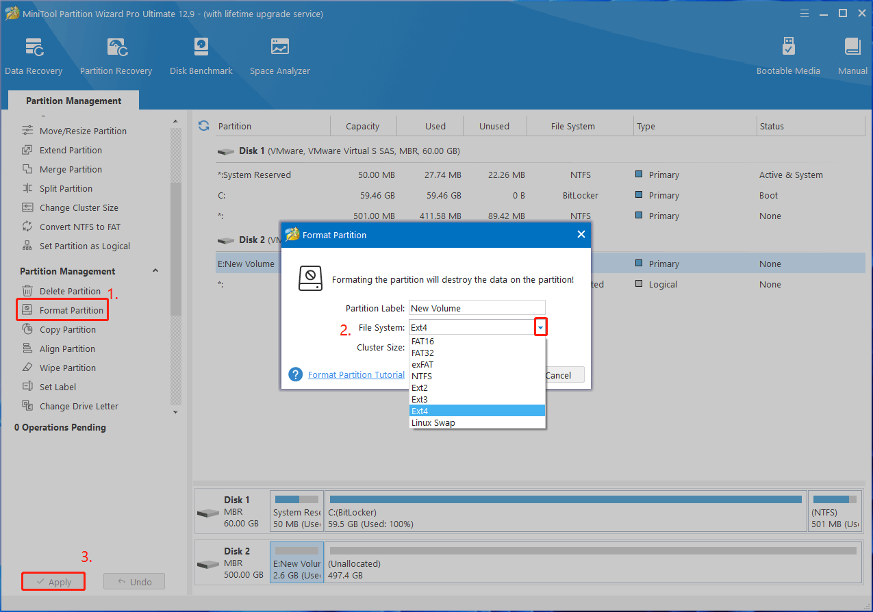 format a drive using Partition Magic