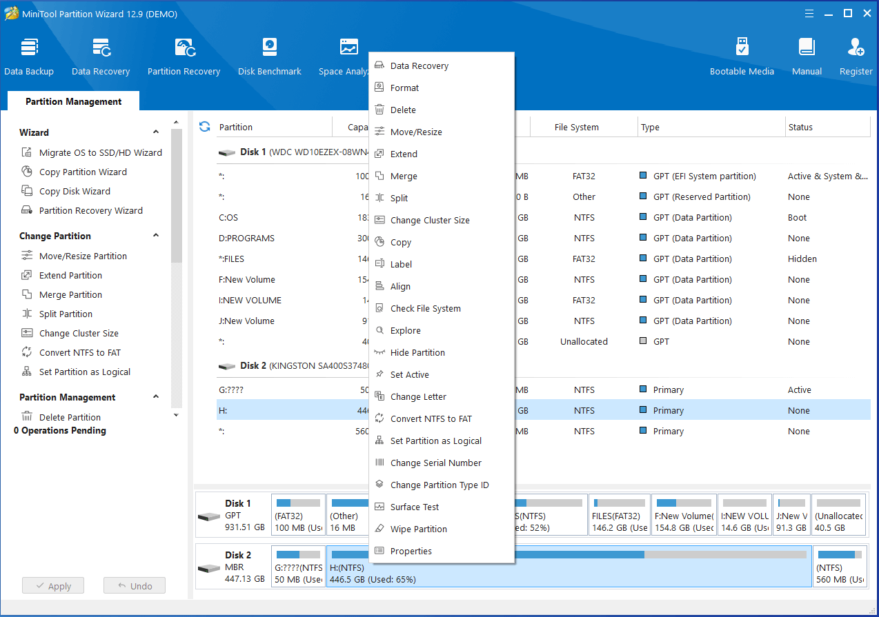 Partition Magic features