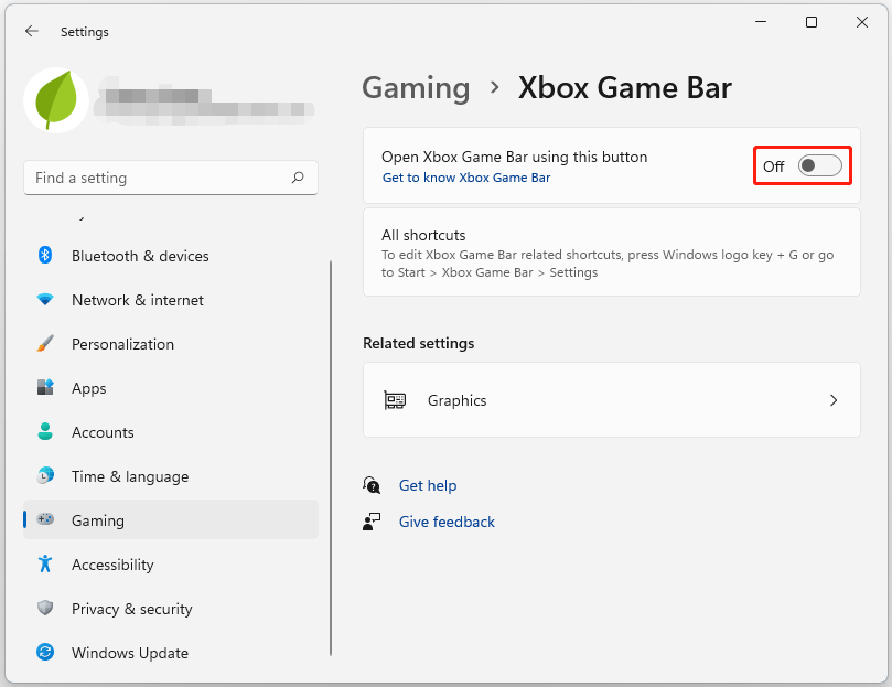 disable Xbox game bar