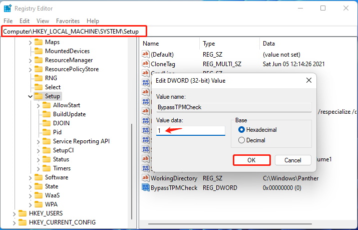 bypass TMP Check via Registry Editor