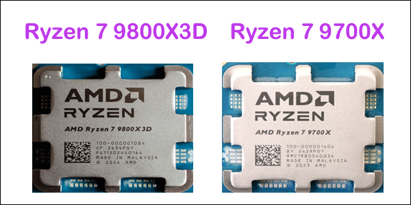 image of Ryzen 7 9800X3D and Ryzen 7 9700X