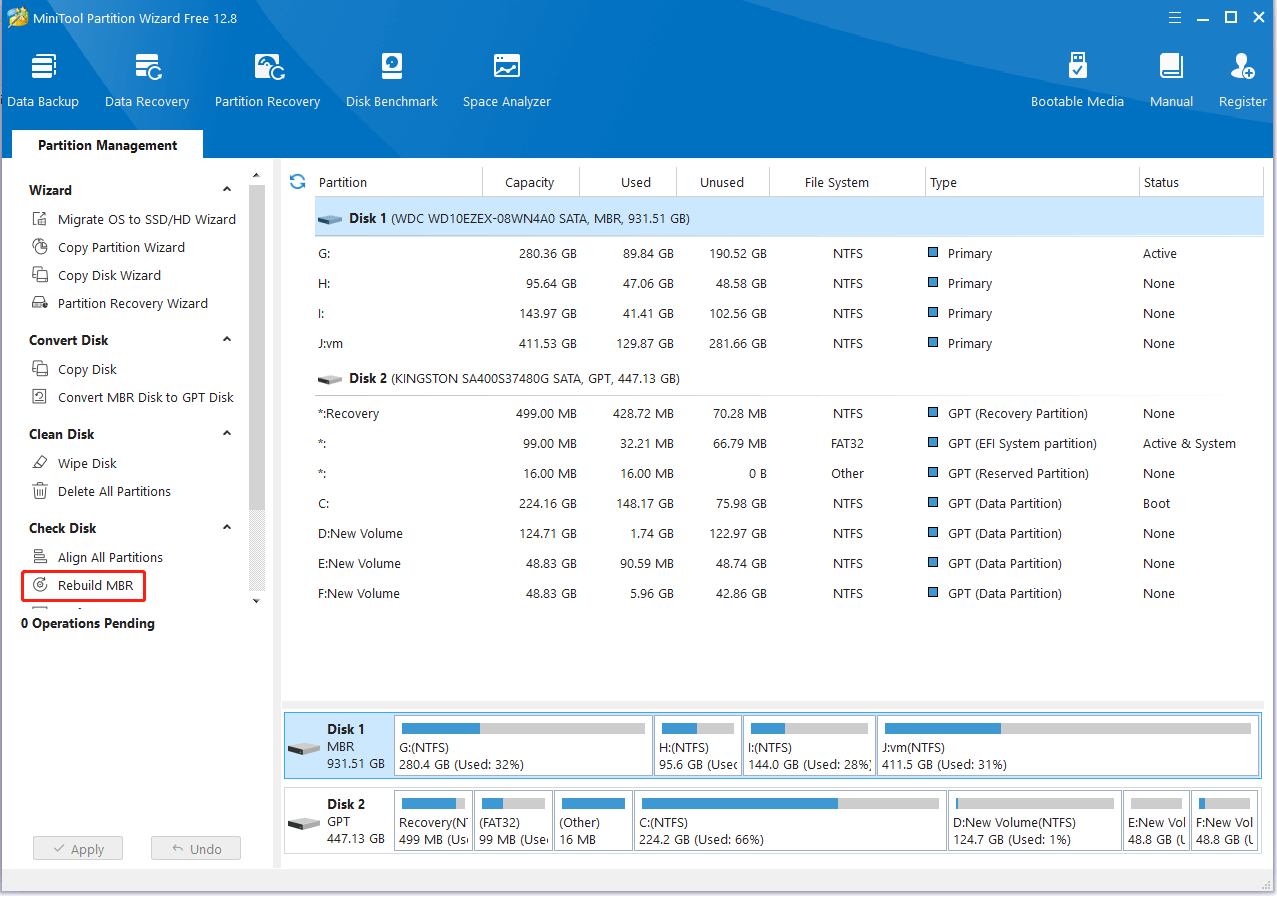 rebuild MBR using Partition Magic