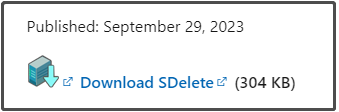 download SDelete.exe from the official website