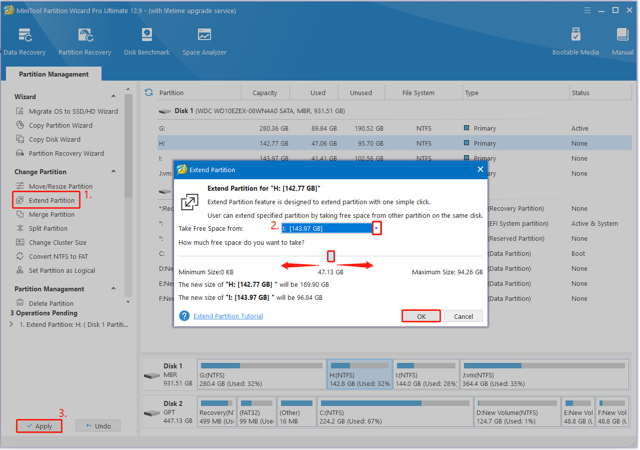 extend partition using Partition Magic