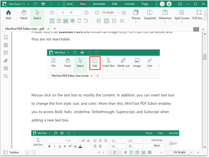 MiniTool PDF Editor main interface