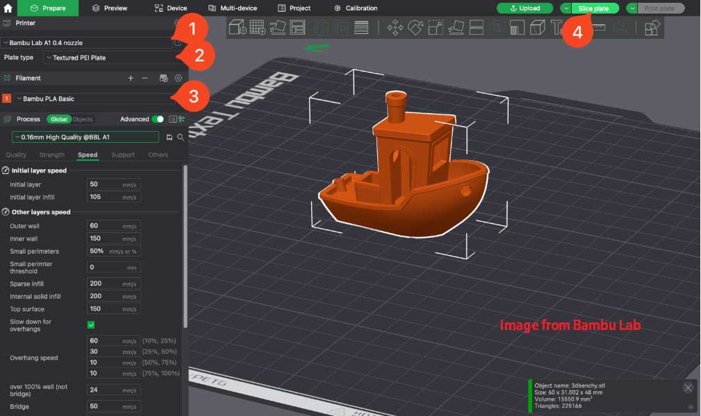 slice the plate in Bambu Studio