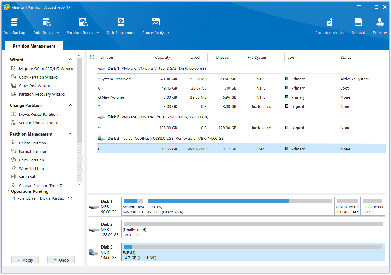 click Apply MiniTool Partition Wizard