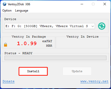 install Ventoy on HDD