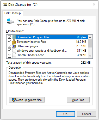 run Disk Cleanup