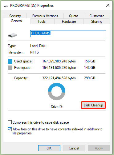 click Disk Cleanup