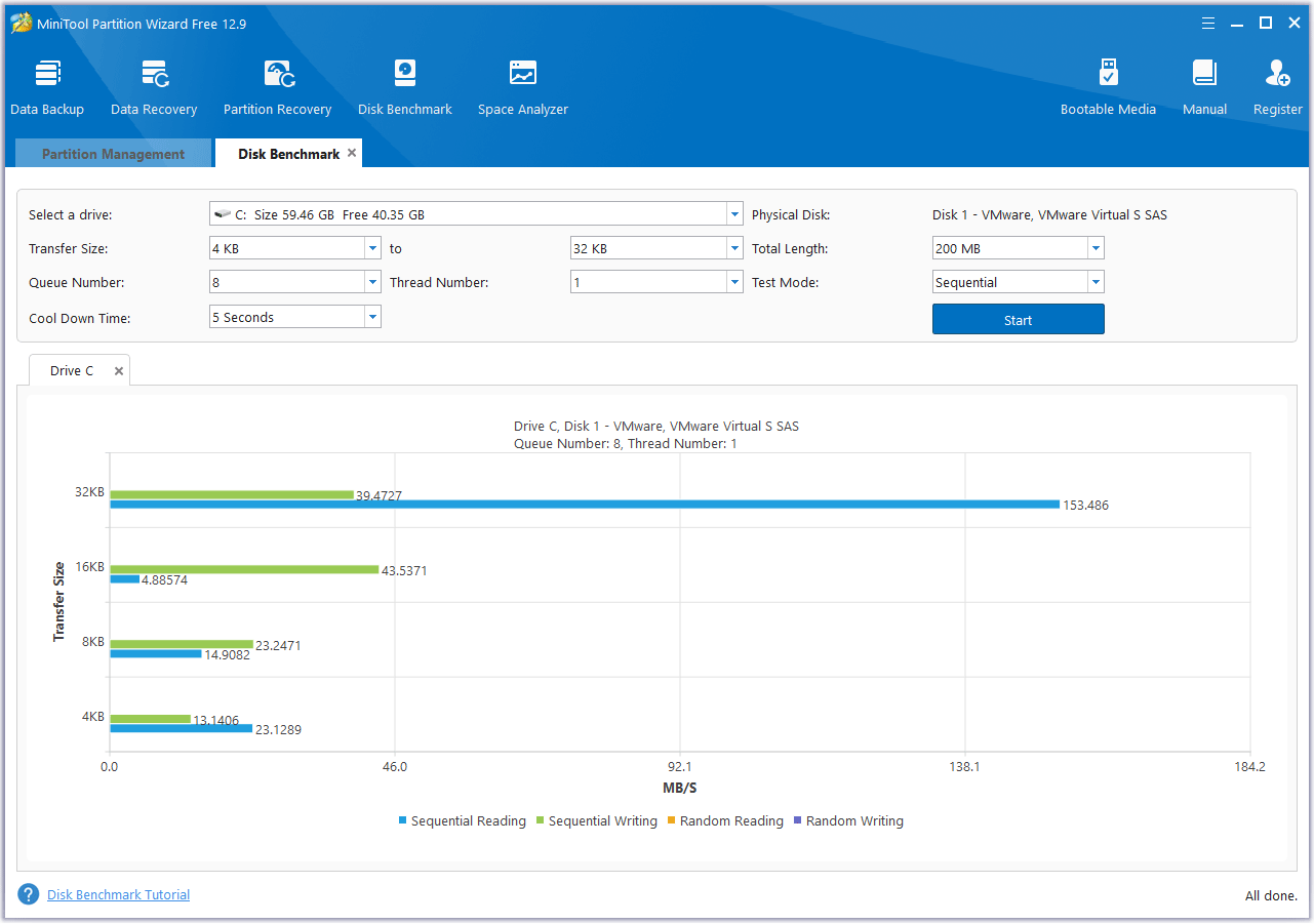 show the speed of the SSD