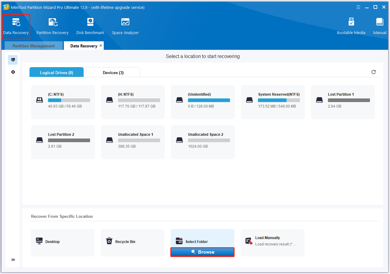 recover missing WARNO save files with MiniTool Partition Wizard