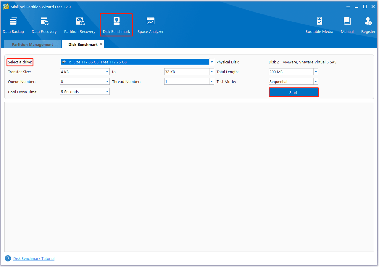 benchmark an SSD with MiniTool Partition Wizard