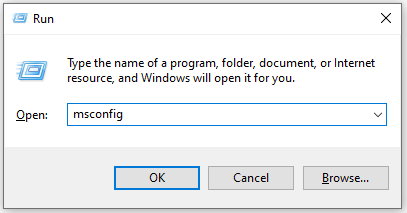 open System Configuration from Run window