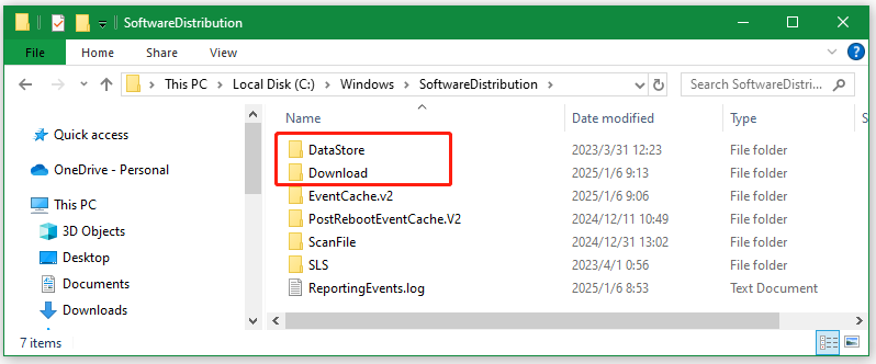 delete DataStore and Download in SoftwareDistribution