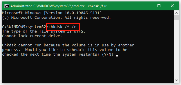 run CHKDSK