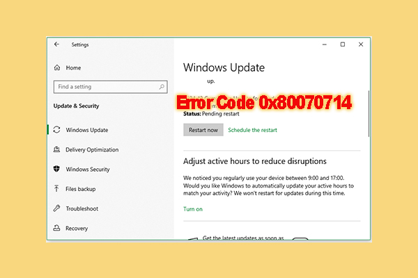 How to Fix Update Error Code 0x80070714 in Windows 10/11