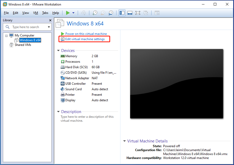 choose Edit virtual machine settings