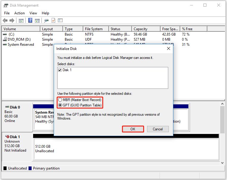 choose a partition style based on your needs