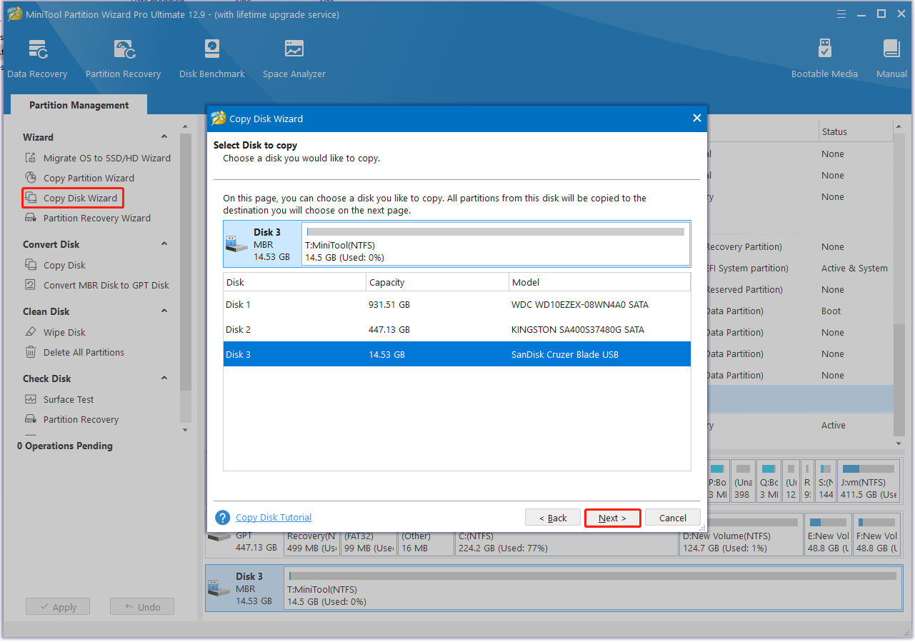 copy USB using Partition Magic