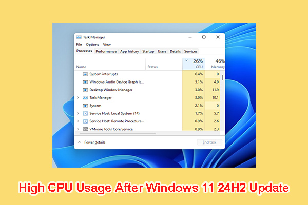 How to Fix High CPU Usage After Windows 11 24H2 Update? [4 Ways]