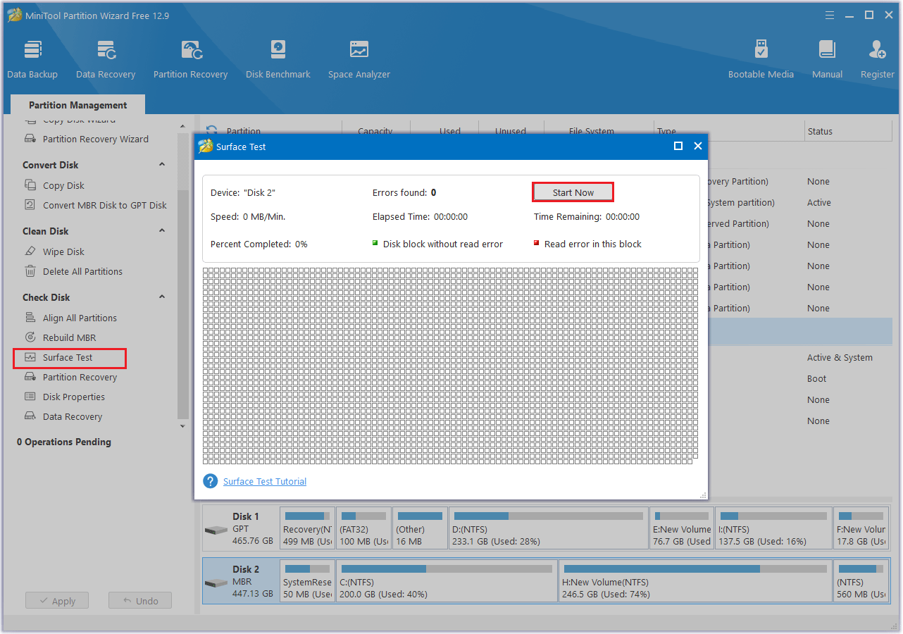 click Start Now in MiniTool Partition Wizard