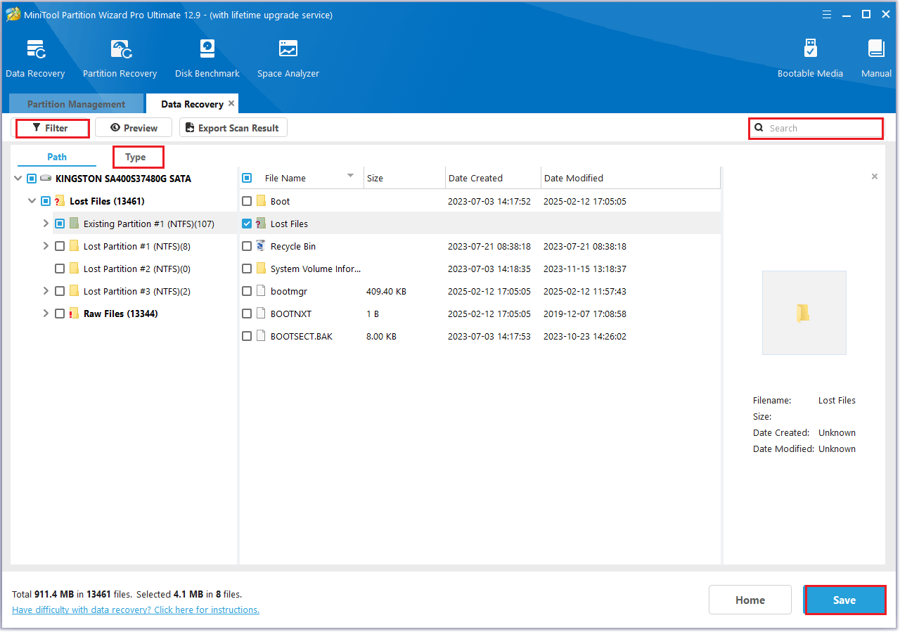 click Save in MiniTool Partition Wizard