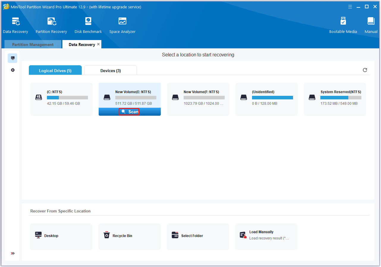 scan the partition containing DXR files