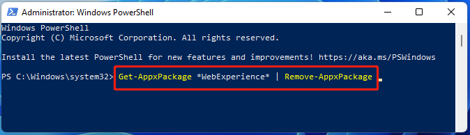 remove web experience using PowerShell