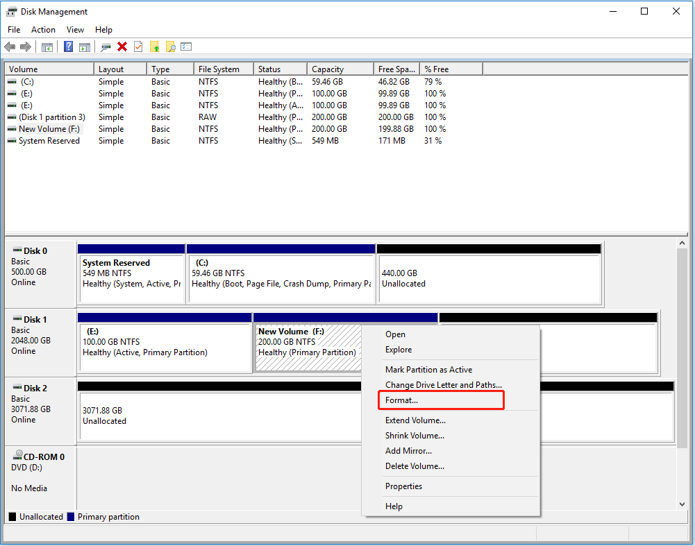 add, change or remove drive letter for a partition