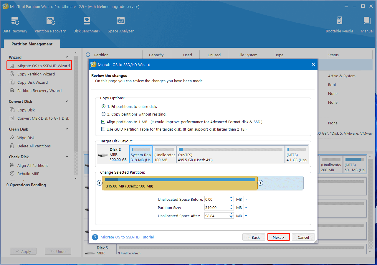 migrate OS to SSD using Partition Magic