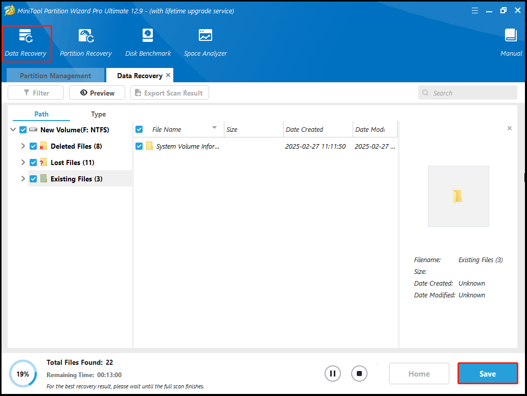 recover data to an external hard drive with MiniTool Partition Wizard