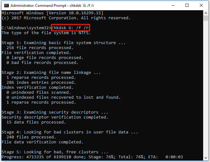 check hard drive errors using CHKDSK