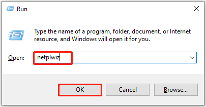 open User Accounts window from Run