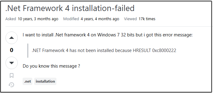 error report from the forum