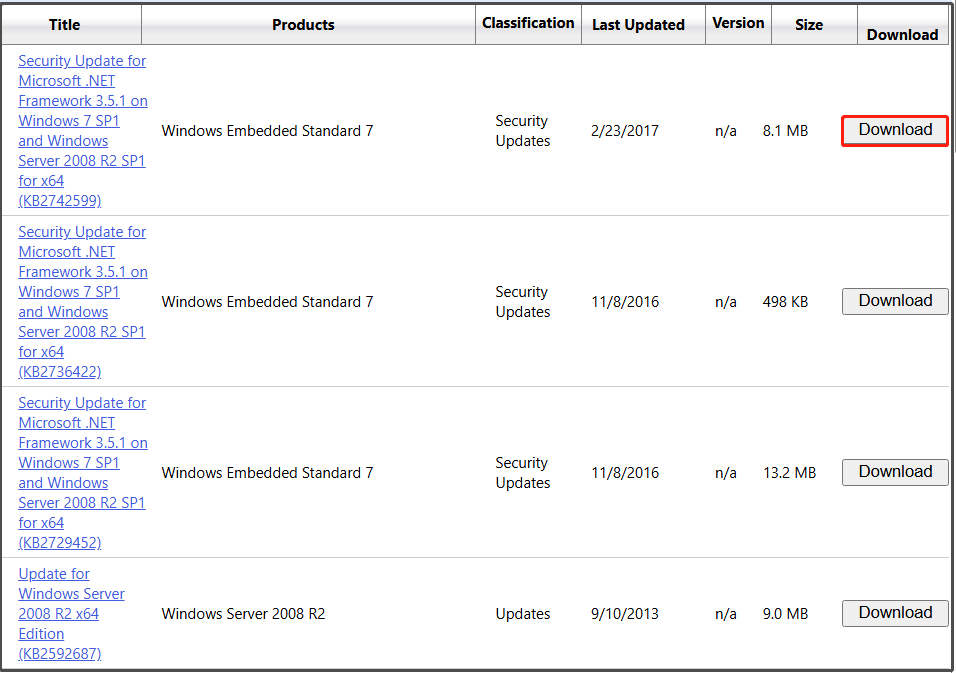 download a suitable version of Windows 7 service pack 1