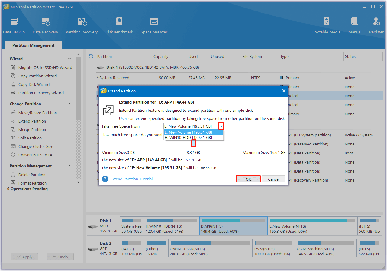 use the Extend Partition feature