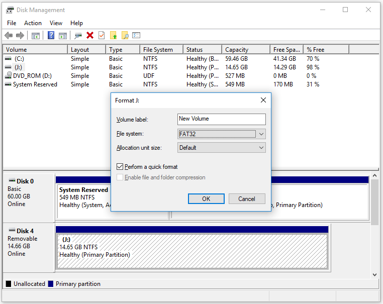 Garmin Dash Cam SD card format via Disk Management