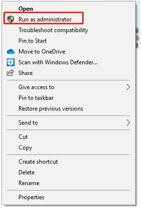 select Run as administrator