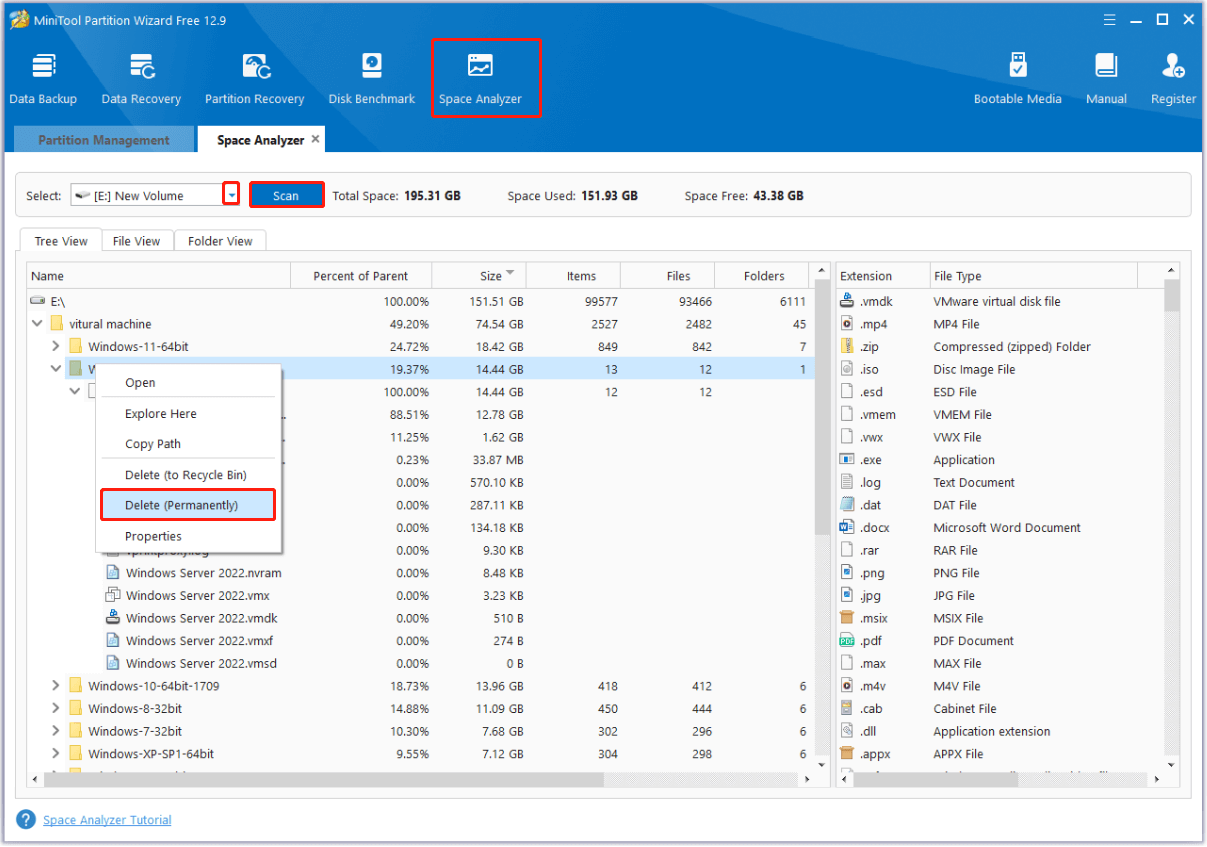 use Space Analyzer to remove unwanted files
