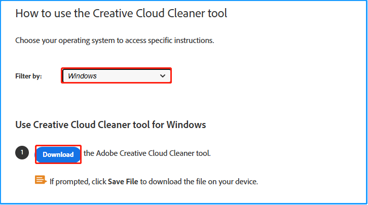 get the Adobe Creative Cloud Cleaner installation package