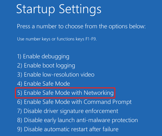 start your PC in Safe Mode