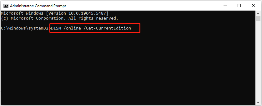 run the command to learn the Server edition