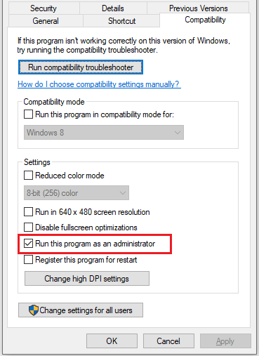 click Run this program as an administrator