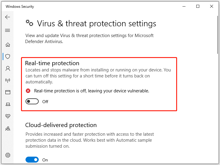 temporarily turn off the protection of your antivirus software