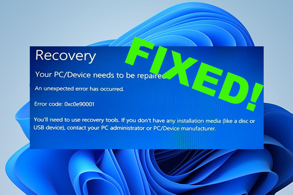 How to Fix the BSOD Error Code 0xc0e90001 in WinRE? [5 Methods]